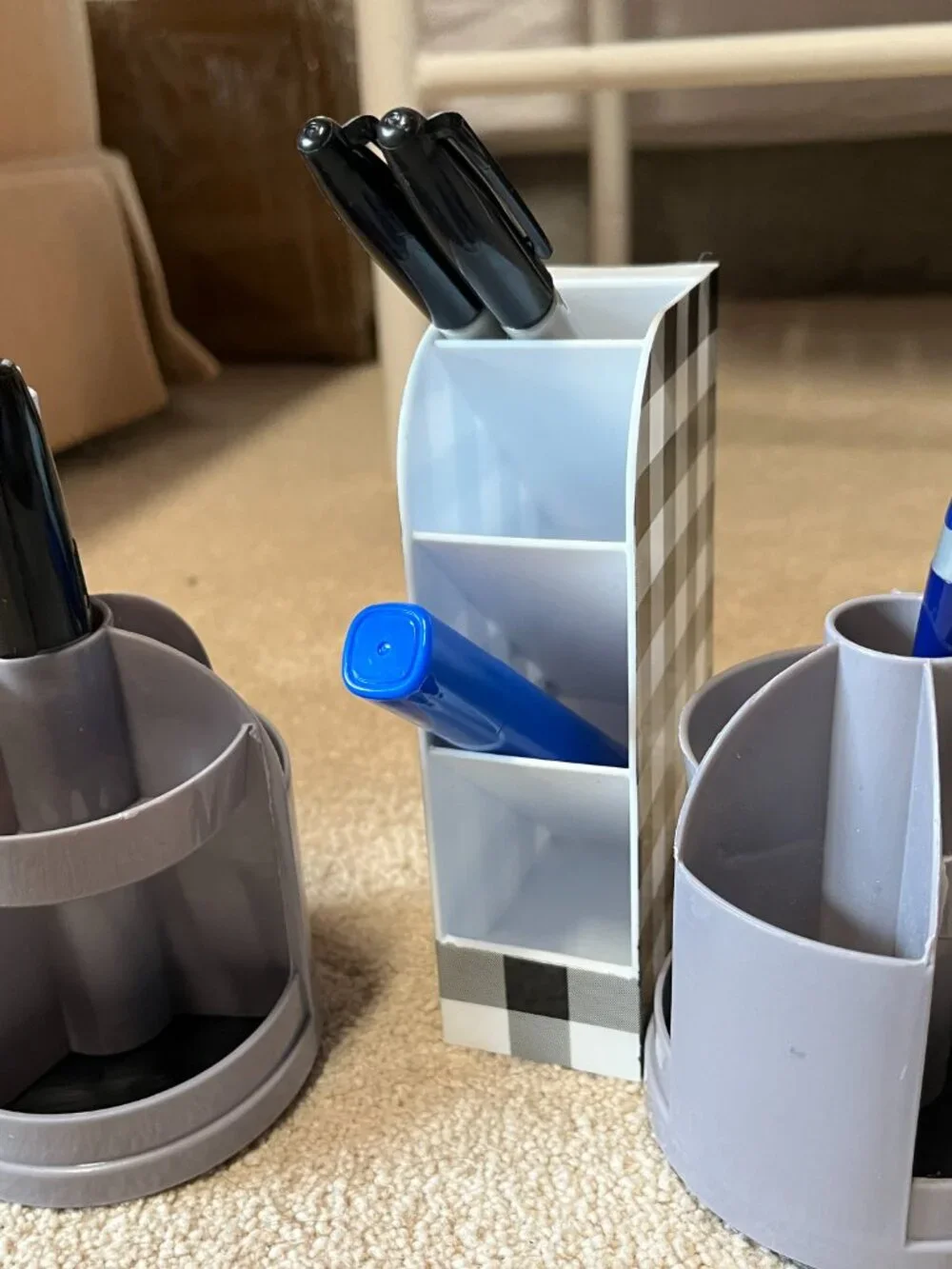 Desk Organizer Pen and‎ Pencil Holder (Set of 3) - Two Spin - One Narrow Design